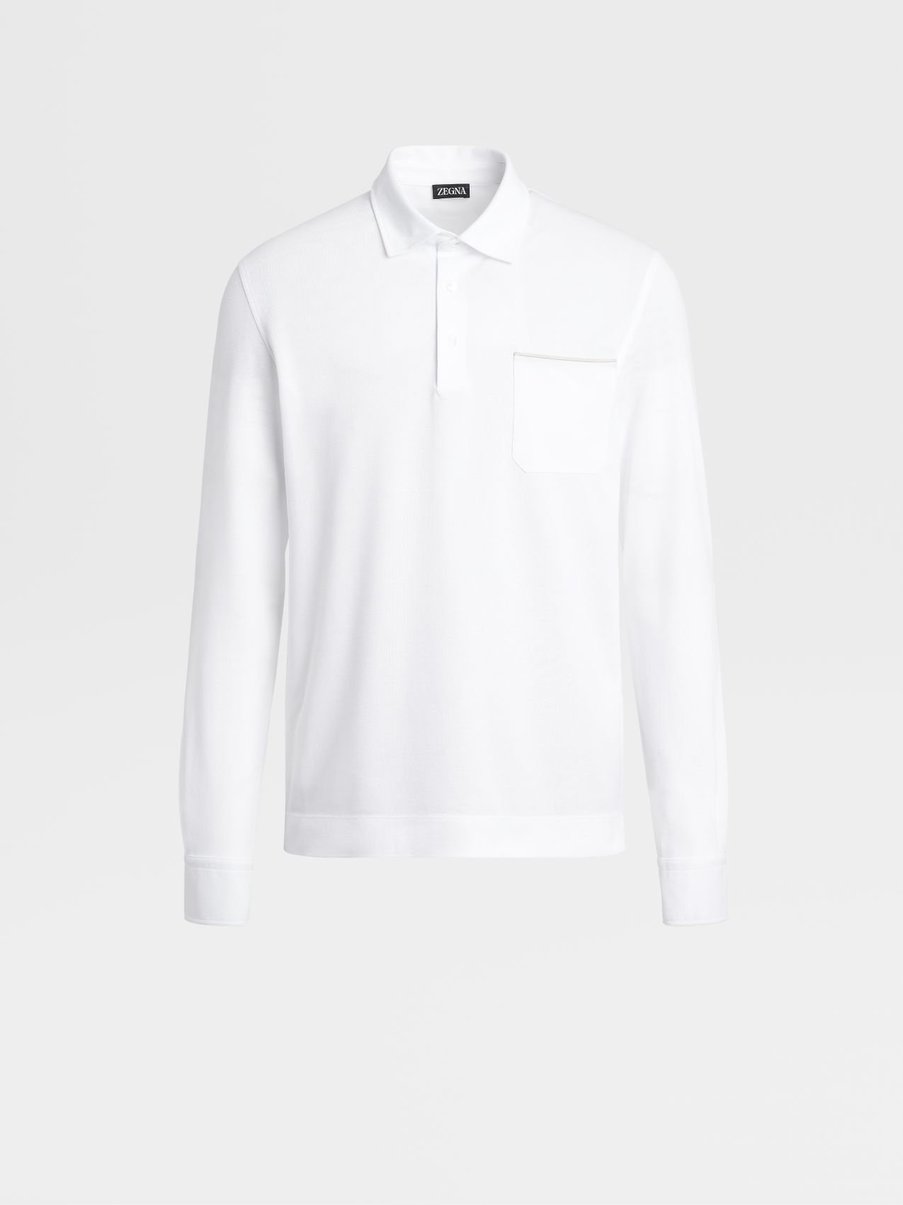 Optical White Cotton Polo Shirt
